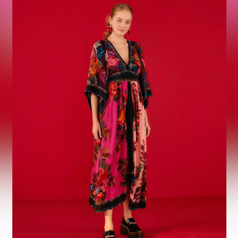 Farm Rio Flower Scarves Maxi Dress
